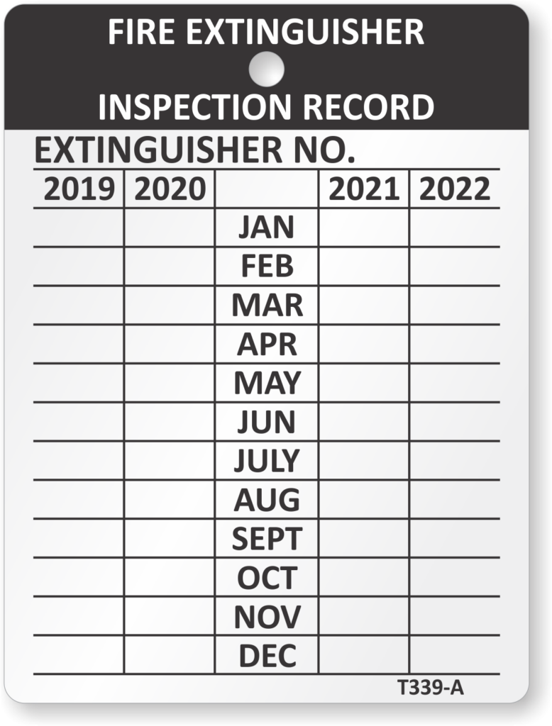 Monthly Fire Extinguisher Inspection Tags