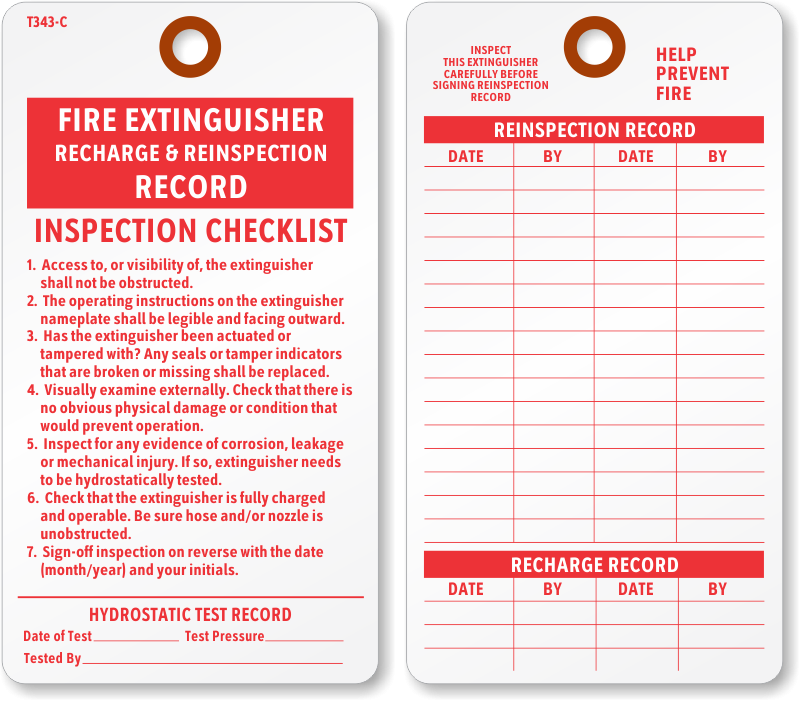 Fire Inspection Cards 2021 2022 Template