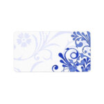 Royal Blue Abstract Floral Wedding Blank Address Label Zazzle
