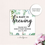 Baby Is Brewing Baby Is Brewing Tea Tag Template EDITABLE Favor Tags