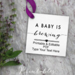 A Baby Is Brewing Tags Printable Editable Favor Tag Baby