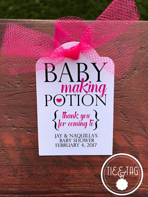 Baby Making Potion Baby Shower Wine Tags Mini Wine Bottle