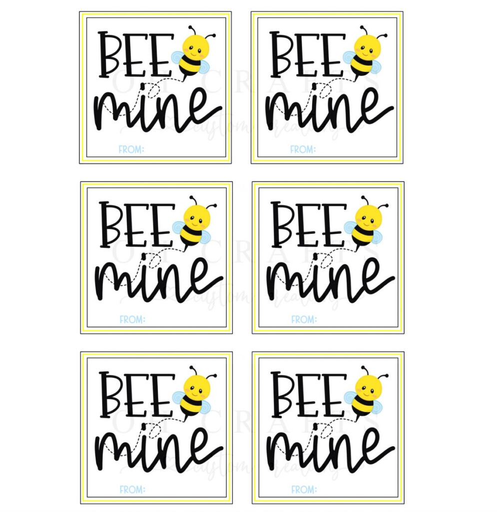 Bee Mine Valentine Day Tags Valentines Day Tags Printable Etsy
