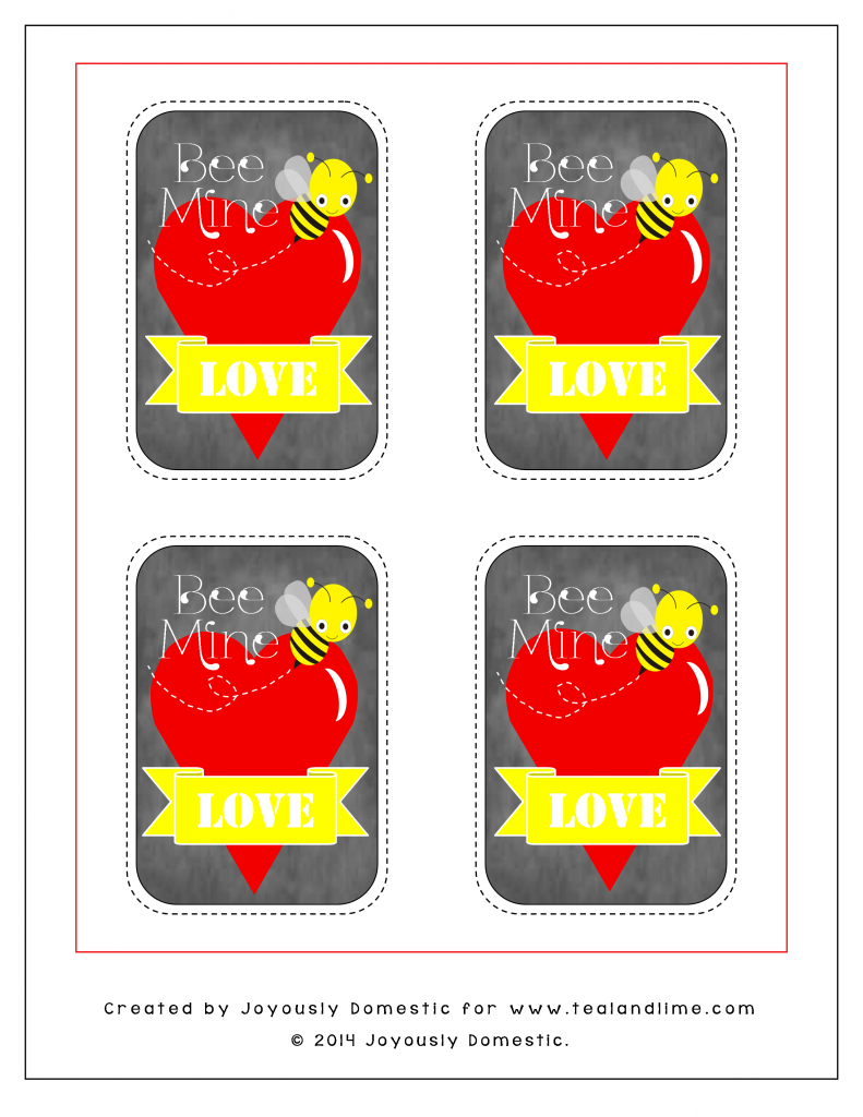 Bee Mine Valentine s Day Printable Gift Tags Joyously Domestic For 