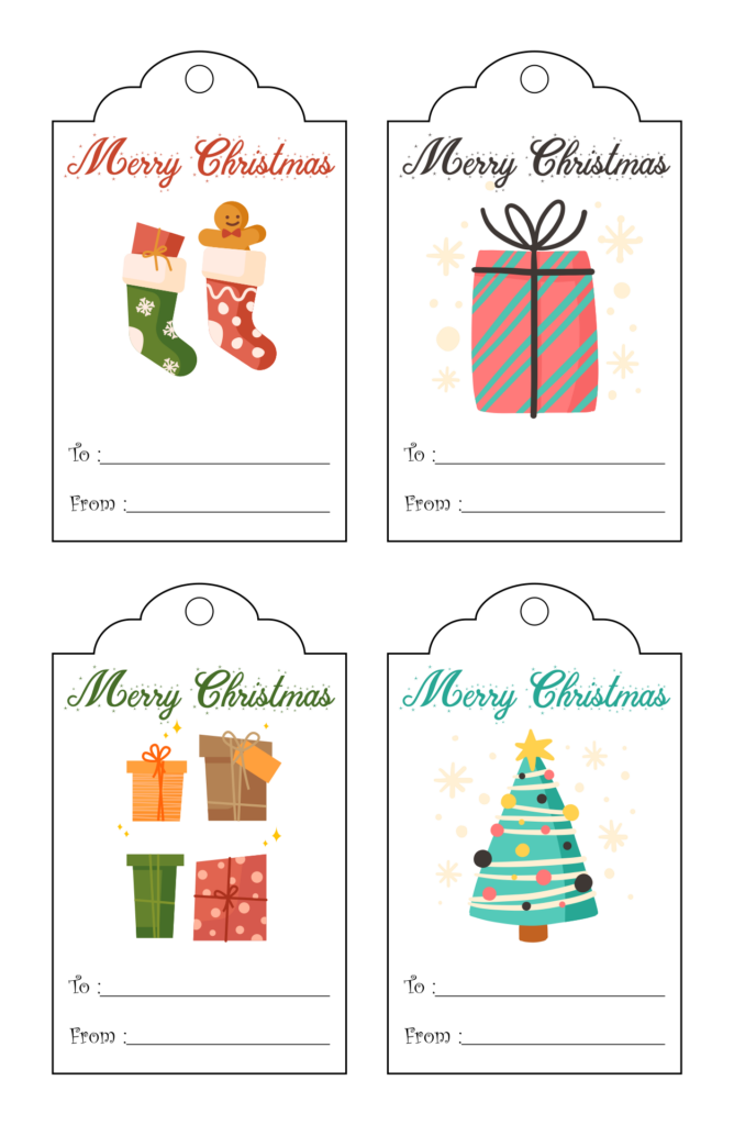 7 Best Blank Christmas Gift Tag Sticker Printable Printablee