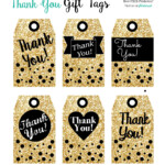 Printables Gift Tags Gold Glitter Black Birthday Labels Printables