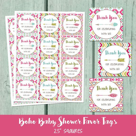 Boho Baby Shower Printable Favor Tag By Creativelyexpressive Baby