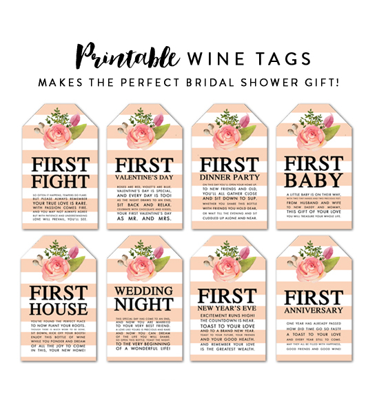 Stupendous Free Printable Wine Tags For Bridal Shower Jacobs Blog