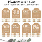 Free Wine Tags Bridal Shower Gift First Baby First Anniversary First