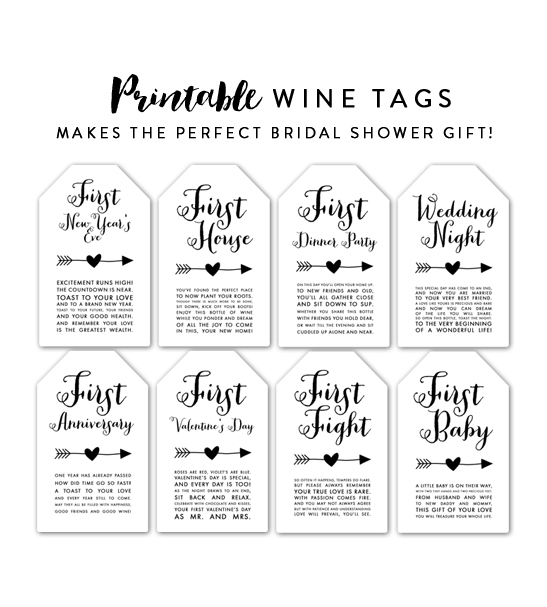 Free Printable Wine Tags For Bridal Shower That Are Versatile Stone