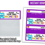 Build Your Own Monster Bag Topper Printable Halloween Tag Instant