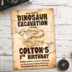 Dinosaur Dig Excavation Party Favor Printable Tag Dinosaur Etsy