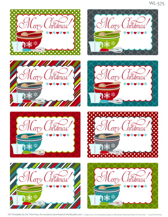 Printable Christmas Labels For Homemade Baking Christmas Printable 