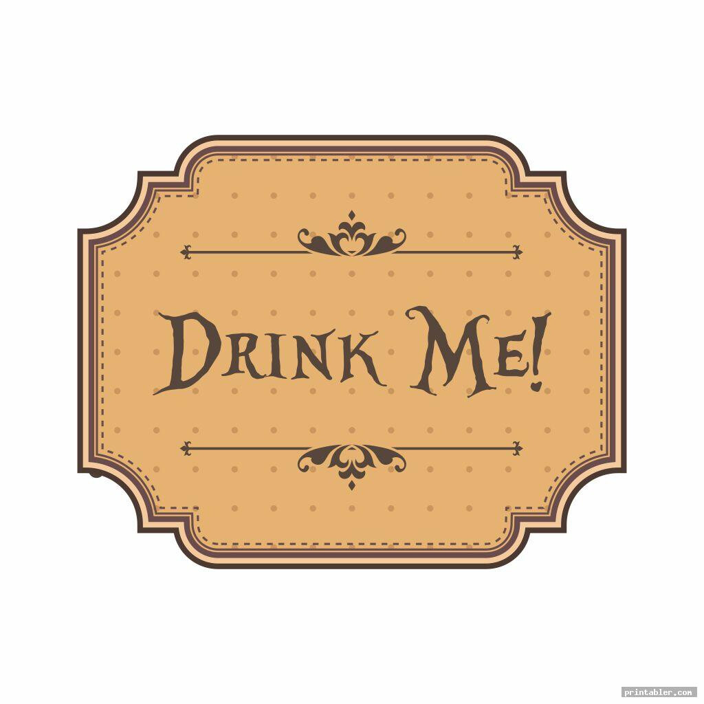 Printable Tags Alice In Wonderland Drink Me Gridgit