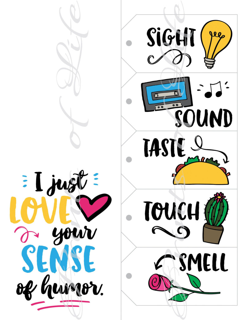 Five Senses Gift Tags Card Instant Download Printable 5 Etsy 