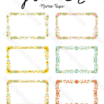 Free Printable Flower Name Tags The Flowers Include Roses And Daisies