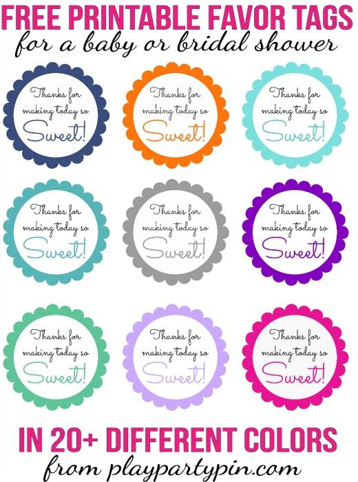 Free Printable Baby Shower Favor Tags In 20 Colors Cheap Baby Shower 