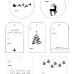 Black White Modern Christmas Gift Tags Printable Cherished Bliss
