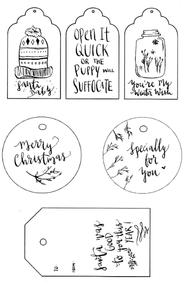 Calligraphy Free Printable Christmas Gift Tags