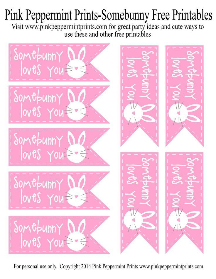 Free Printable Some Bunny Loves You Tags For Easter Treats And Egg Hunt 