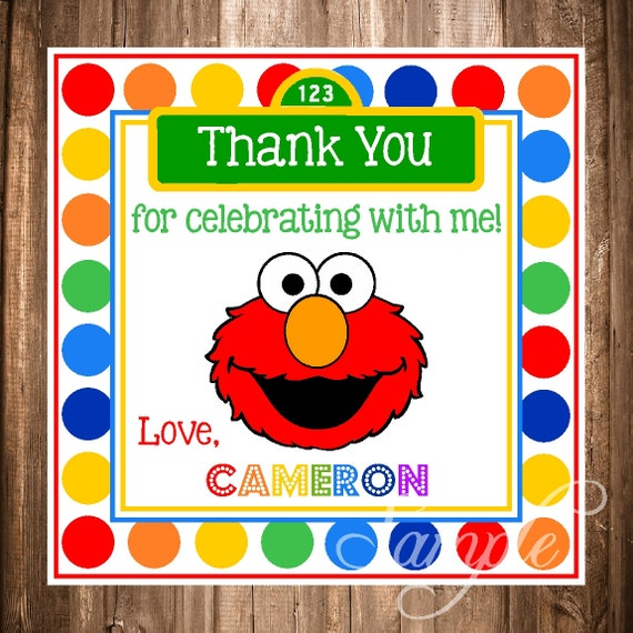 Elmo Gift TagsPRINTABLE Elmo Favor Tags Elmo Birthday Party