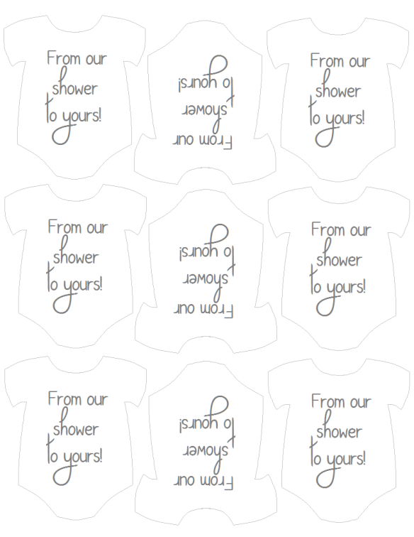 The ORIGINAL From Our Shower To Yours Mini Onesie Tags Baby Shower