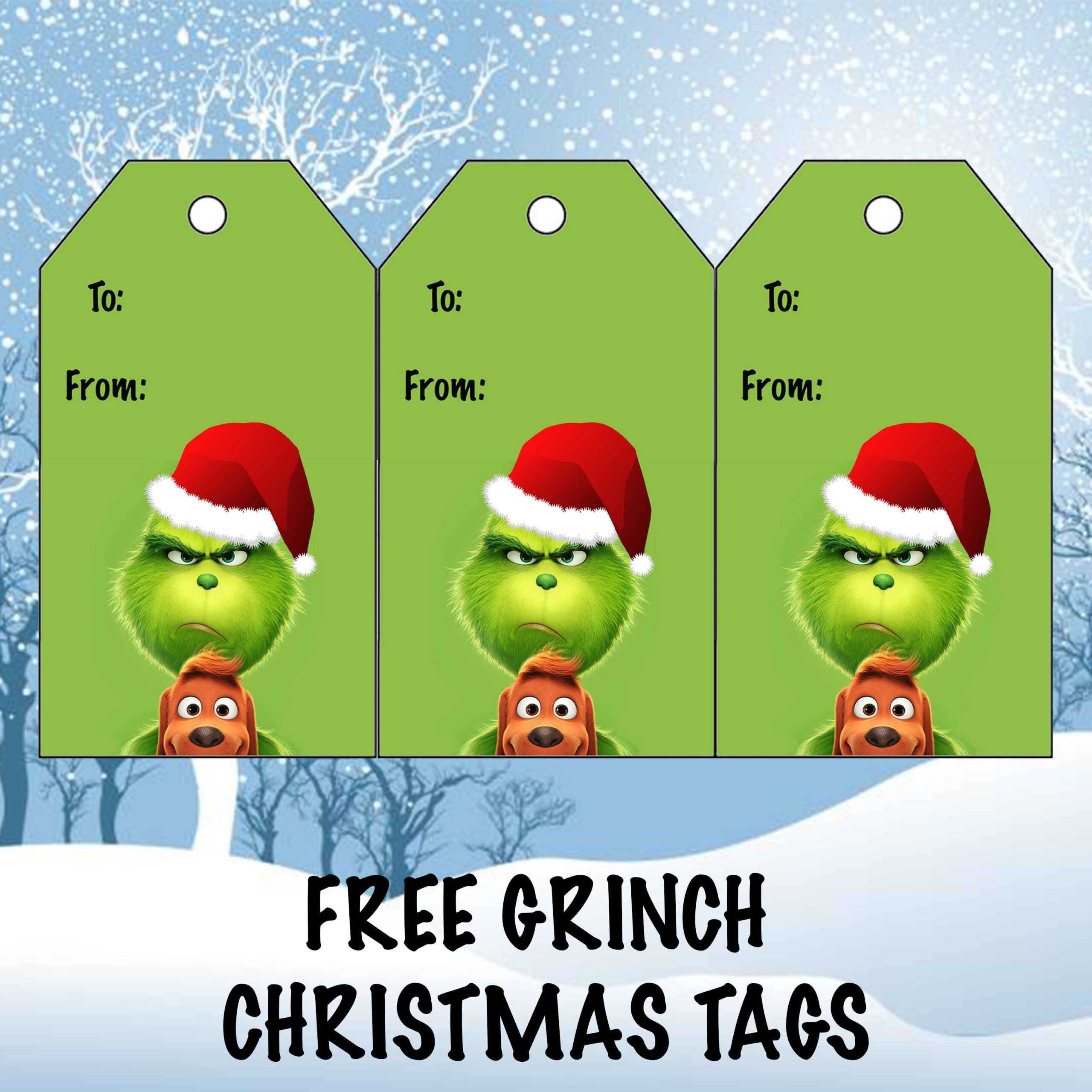 FREE Grinch Christmas Gift Tags Grinch Christmas Grinch Christmas
