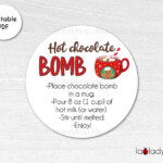 Hot Chocolate Bomb Tag Hot Cocoa Bomb Instructions Card Printable