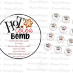 Printable 2 Round Hot Chocolate Bomb Tag Hot Cocoa Tag Digital File