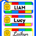 STUDENT NAME TAGS LEGO STYLE In 2021 School Labels Printables Kids