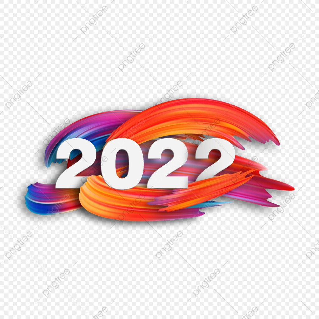 Colorful Creative 2022 Tags Brush Color Gradient PNG Transparent 