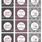 Printable 40th Birthday Cupcake Toppers Pink And Black Chevron Party