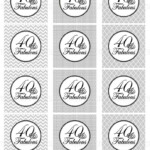 Printable 40 And Fabulous Black Gray Birthday Cupcake Toppers