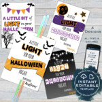 Halloween GLOW STICK Favor Tags Editable So You Can Personalize These