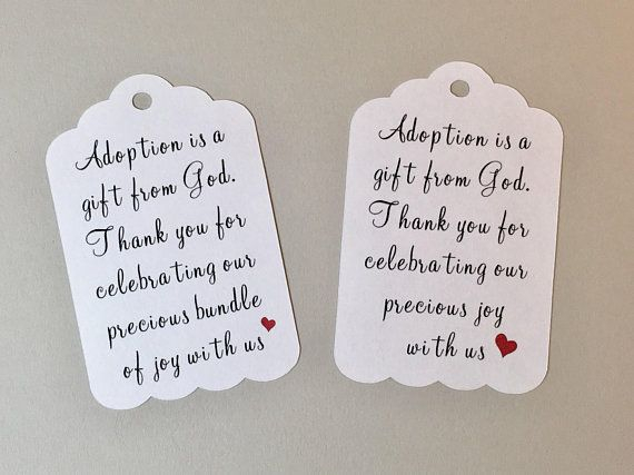 Adoption Favor Tags Adoption Baby Shower Favor Tags Baby Etsy 