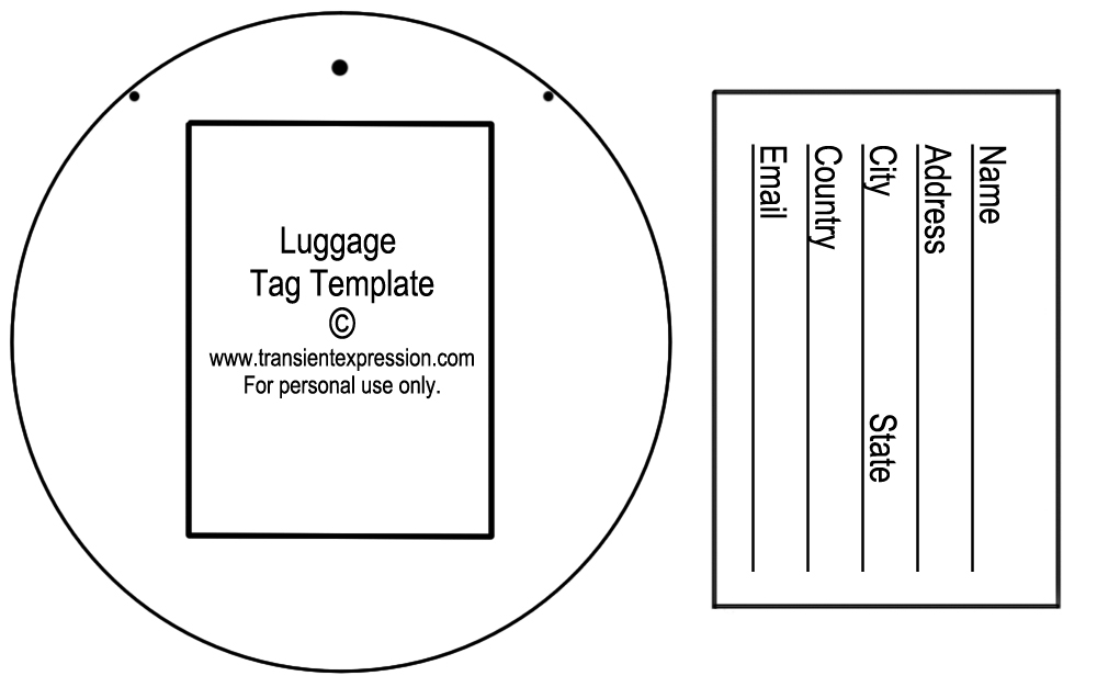 Luggage Label Template Printable Label Templates