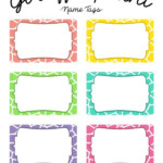 Free Printable Giraffe Print Name Tags The Template Can Also Be Used