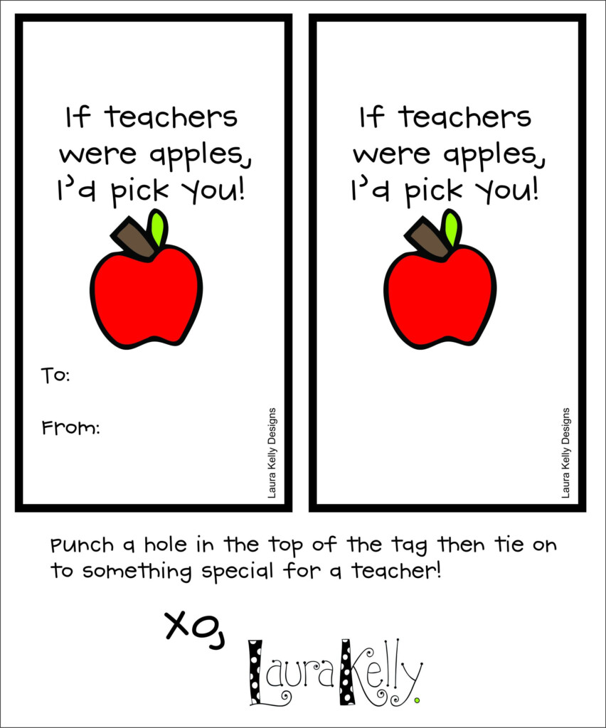 Apple Teacher Printable Tag FREE And Great To Add To Any Teacher Gift 