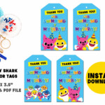 Baby Shark Favor Tags Baby Shark Thank You Tag Baby Shark Party Baby