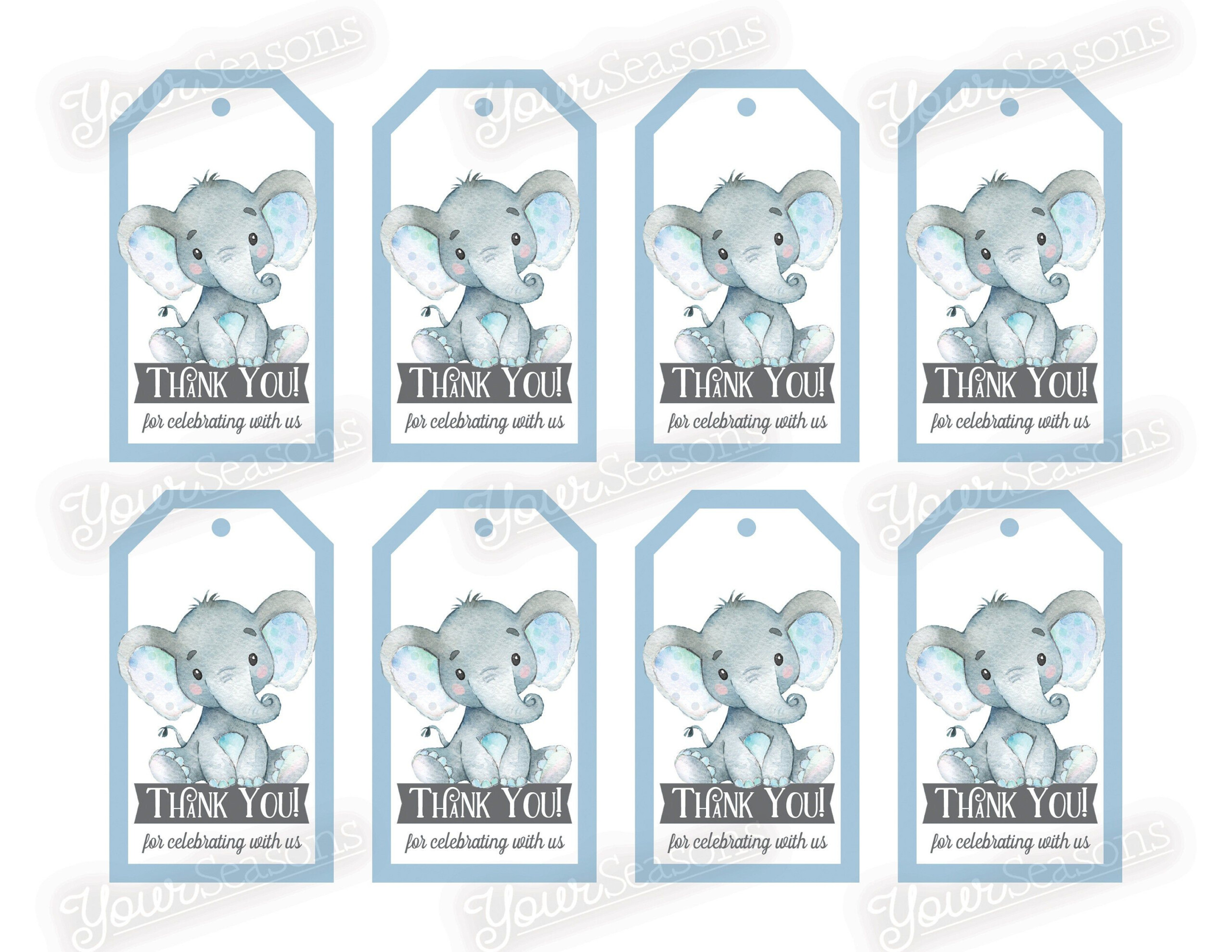Free Printable Baby Shower Favor Tags Template Elephant Download This