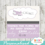 Purple Airplane Baby Shower Square Labels D165 Baby Printables