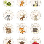 Woodland Friends Forest Animals Theme Baby Shower Thank Tags 2