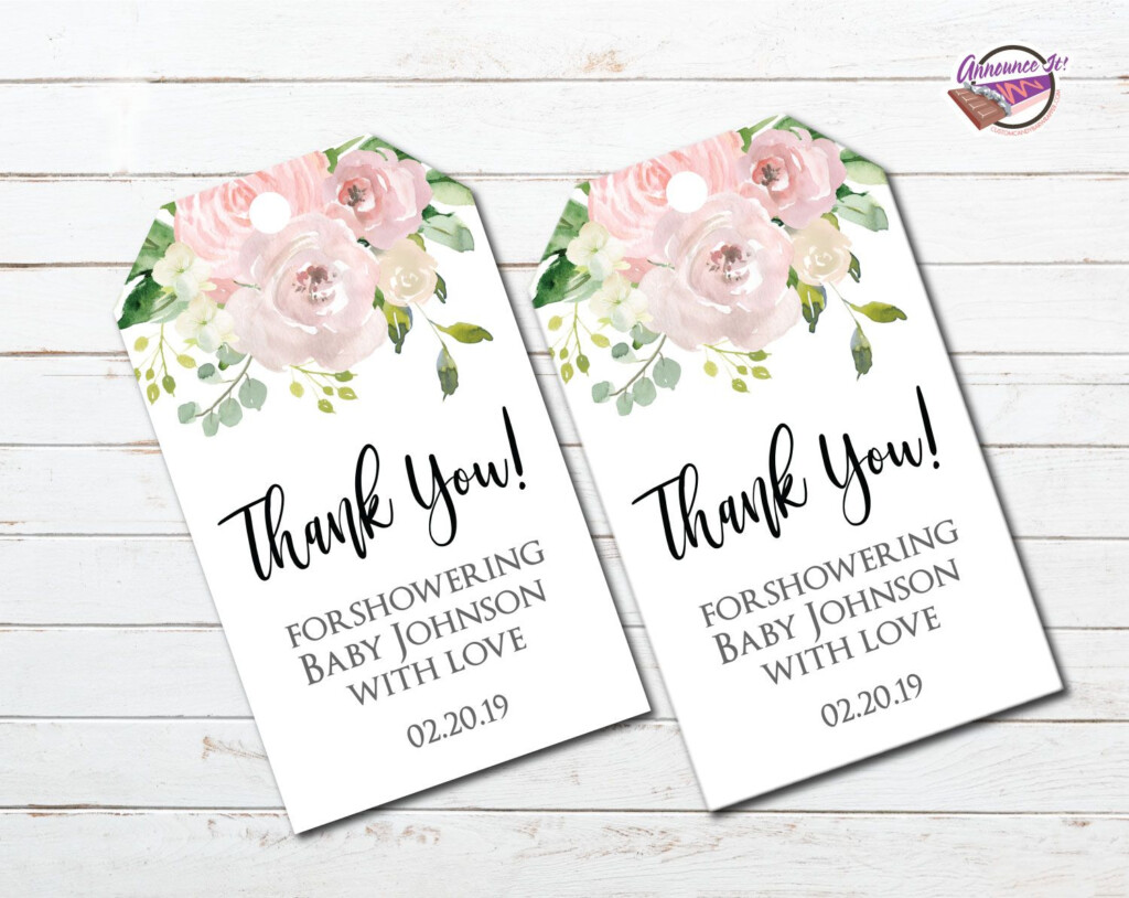 Editable Floral Baby Shower Thank You Tags Instant Download editable 