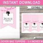 Barbie Favor Tag Toppers Barbie Theme Thank You Tags