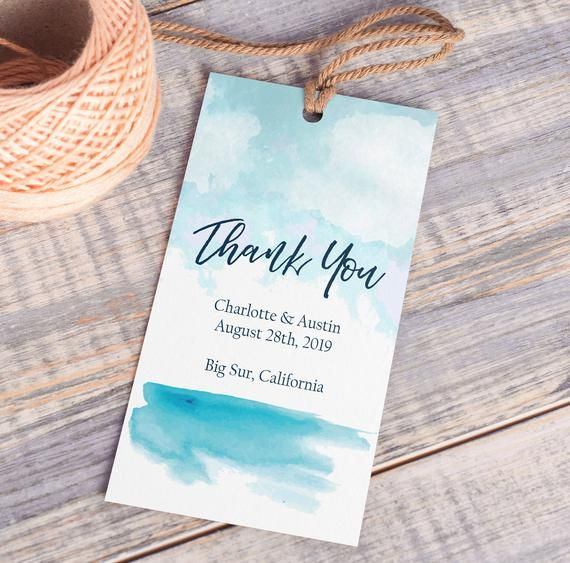 Ocean Editable Favor Tags Thank You Tags Ocean Or Beach Theme 