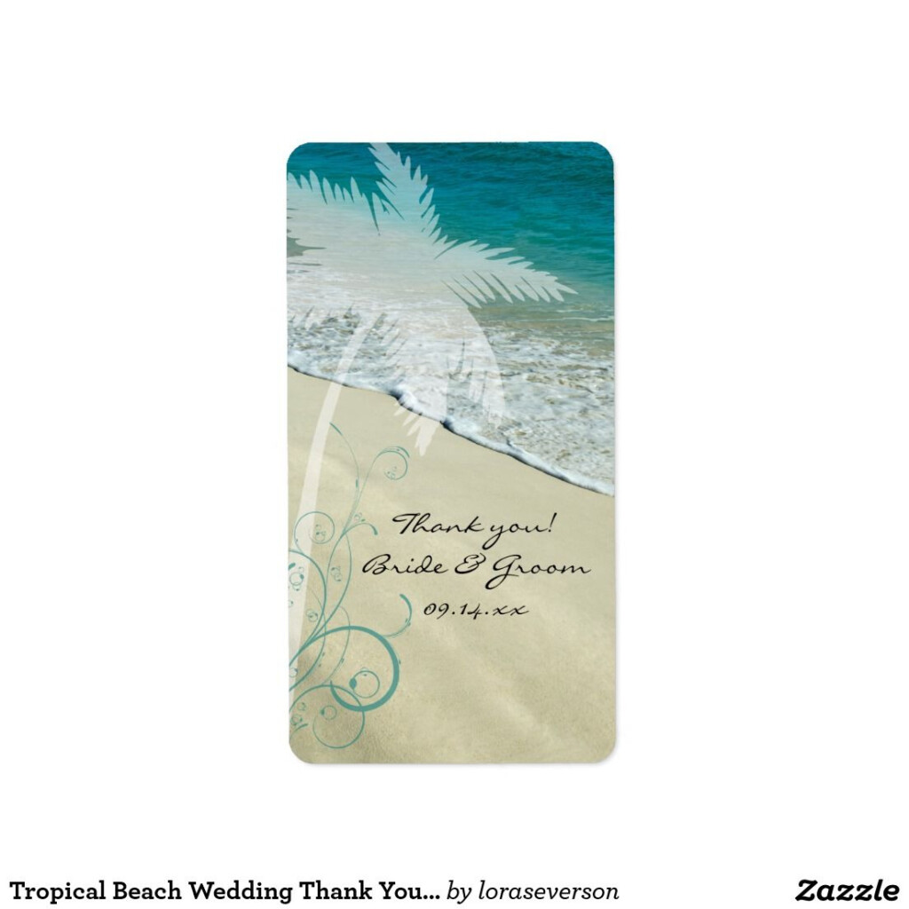 Tropical Beach Wedding Thank You Favor Tags Zazzle Tropical 