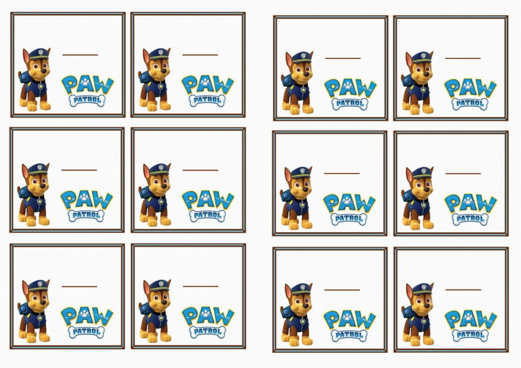 Paw Patrol Name Tags Birthday Printable Paw Patrol Names Paw 