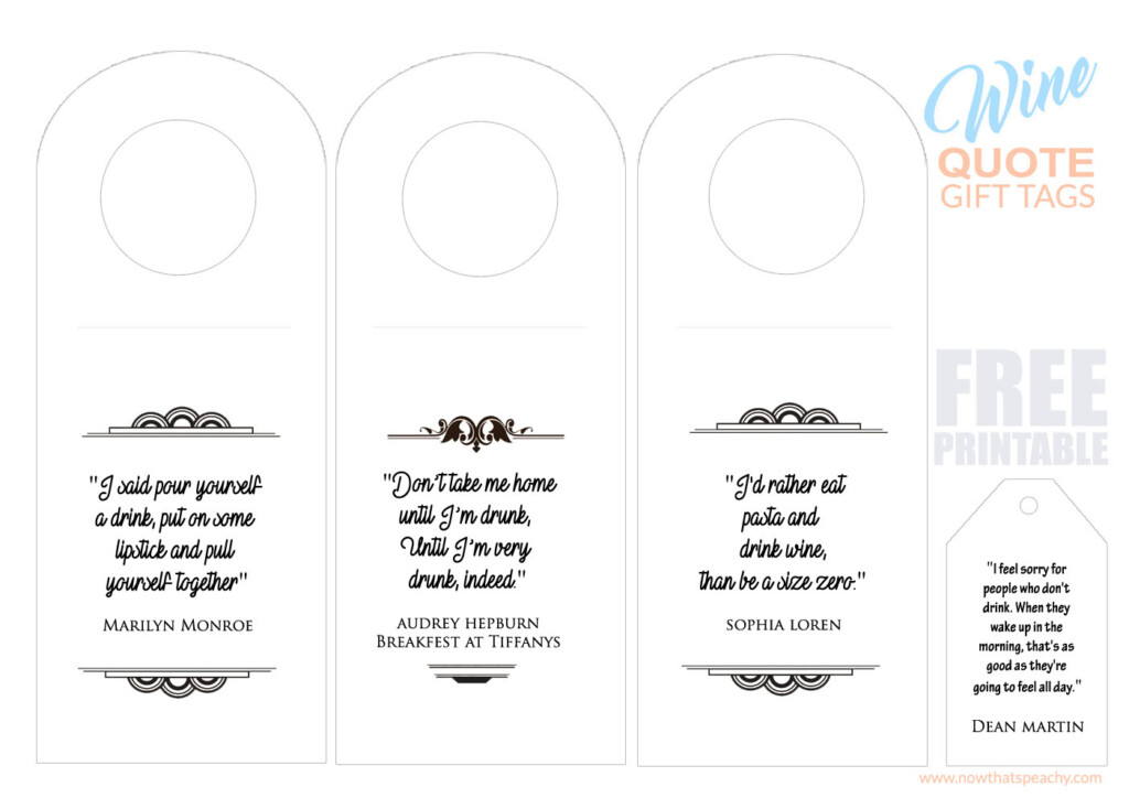 Celebrity Booze Quote Bottle Gift Tags Free Printable Now Thats Peachy