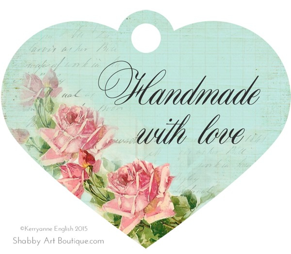 Free Printable handmade Tags Shabby Art Boutique