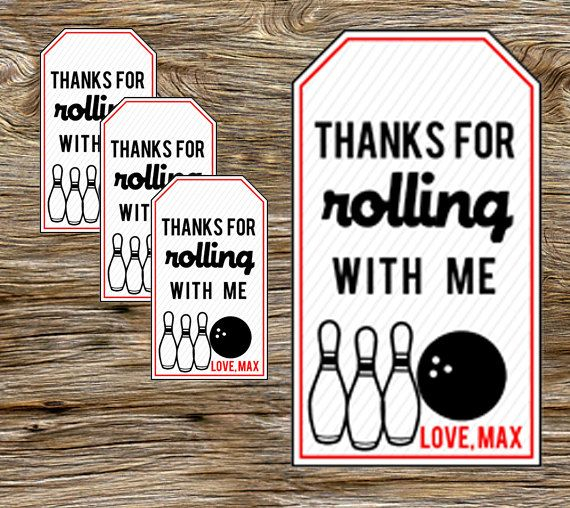 DIY Persoanlized Printable Bowling Party Favor Tags Bowling Party 